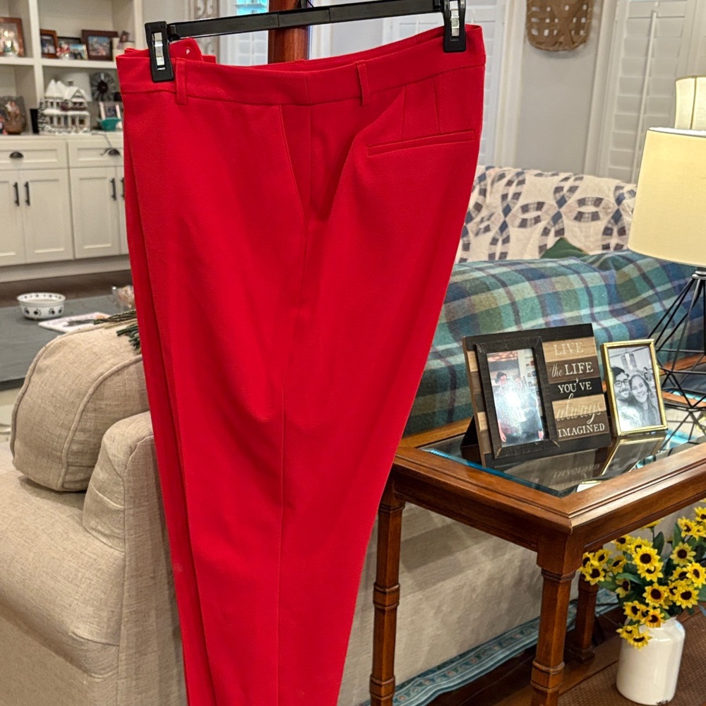 Tahari ASL Vibrant Red Trousers